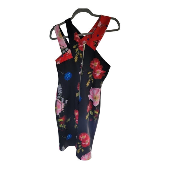 Ted Baker Polayo Berry Sundae Asymmetric Dress Floral One-Shoulder Dress US Sz 8 - Picture 4 of 11
